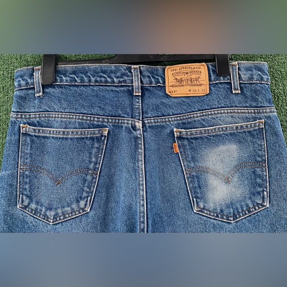 VTG 90’s Levi’s 517 Orange Tab Boot Cut Jeans Men’s 38x31 Whiskers Great Patina - Picture 7 of 9